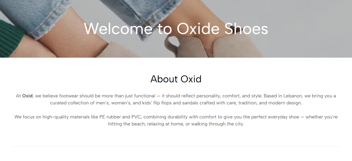 Oxid Shoes is sells flip flops and shoes and many items more